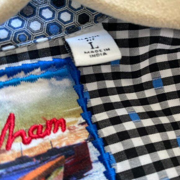 Robert Graham Long Sleeve Classic Fit Men's Button Down Shirt Size L - Picture 4 of 7